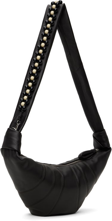 Taška cez rameno LEMAIRE Lemaire Medium Croissant Shoulder Bag with Pearls Čierna | BG0158 LL095, 2