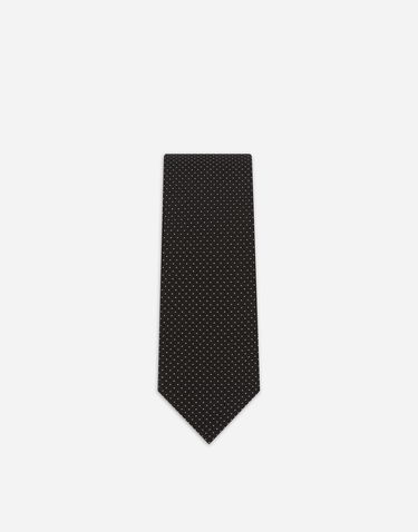 Doplnky Dolce & Gabbana Dolce & Gabbana Silk Jacquard Tie With Micro Polka-dot Design Čierna | GT149EG0JRPN0004, 3