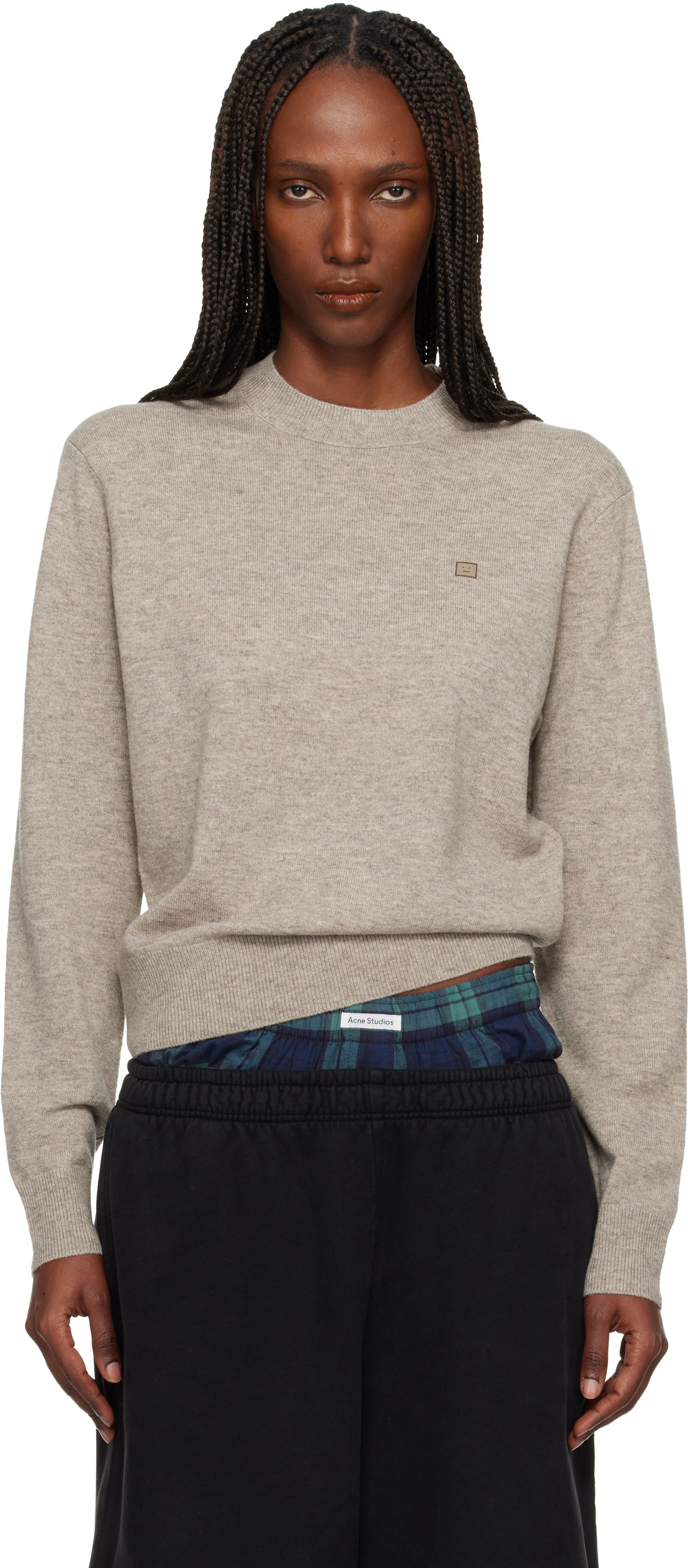 Sveter Acne Studios Knitted Crewneck Sweater Béžová | C60115-DRN106, 0