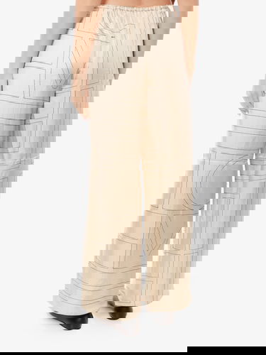 Nohavice TOTEME Geometric-Print Silk Wide-Leg Trousers by Toteme Béžová | 213255707926, 3
