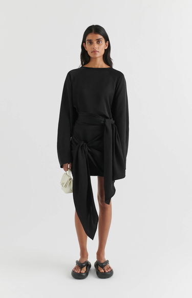 Sukňa AXEL ARIGATO Dione Tie-Front Skirt Čierna | A2124001, 4