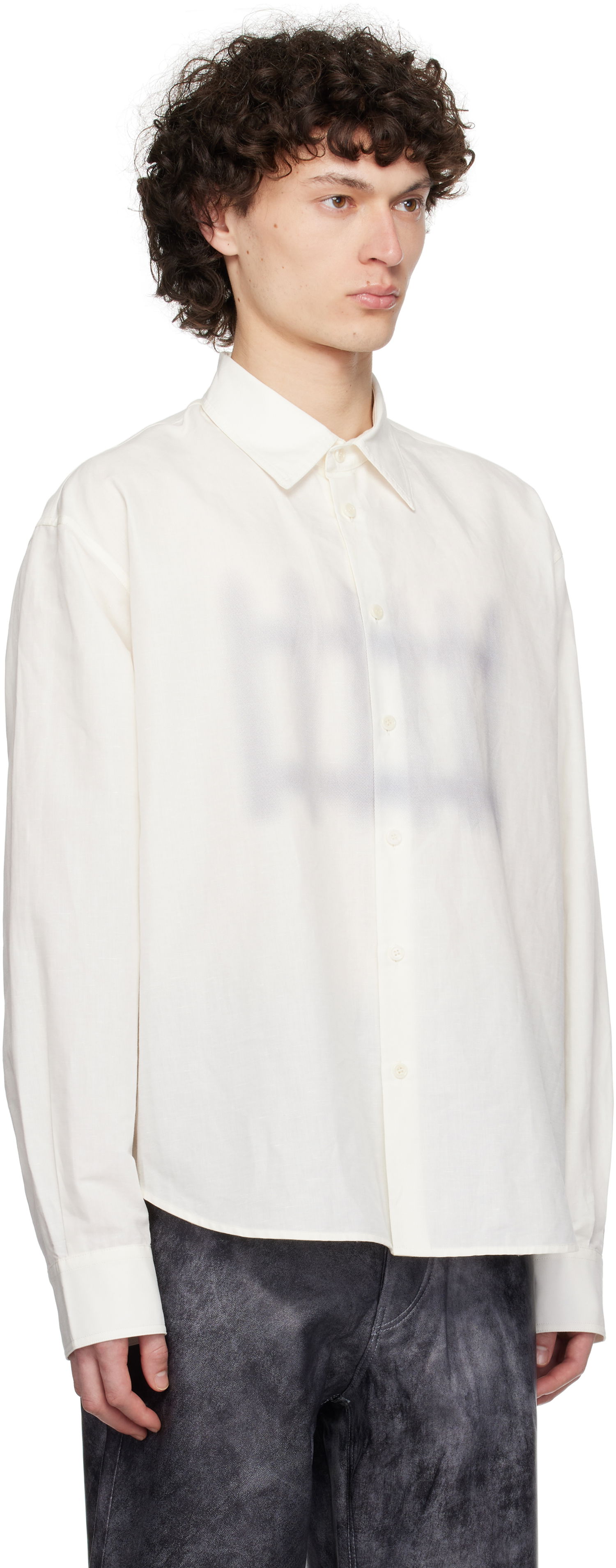 Košeľa JW Anderson JW Anderson Fence Print Boxy Shirt Biela | SH0362-PG1698, 1