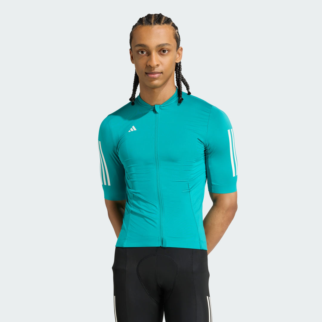 Dres adidas Performance Tempo 3-Stripes Cycling Jersey Tyrkysová | JY2934, 0