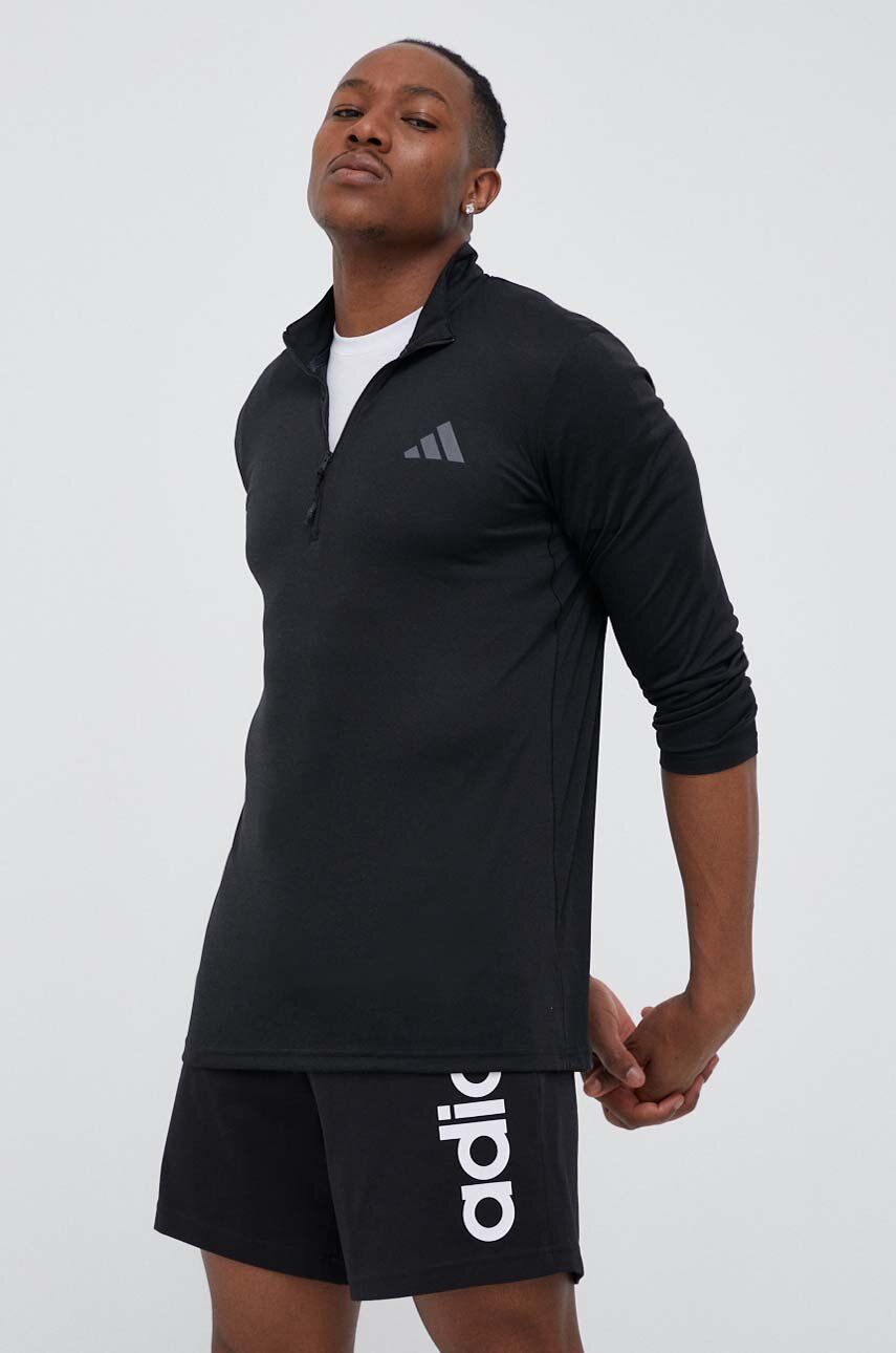 Tričko adidas Performance Train Essentials Seasonal Training 1/4 - Zip Tee Čierna | IB8141, 0