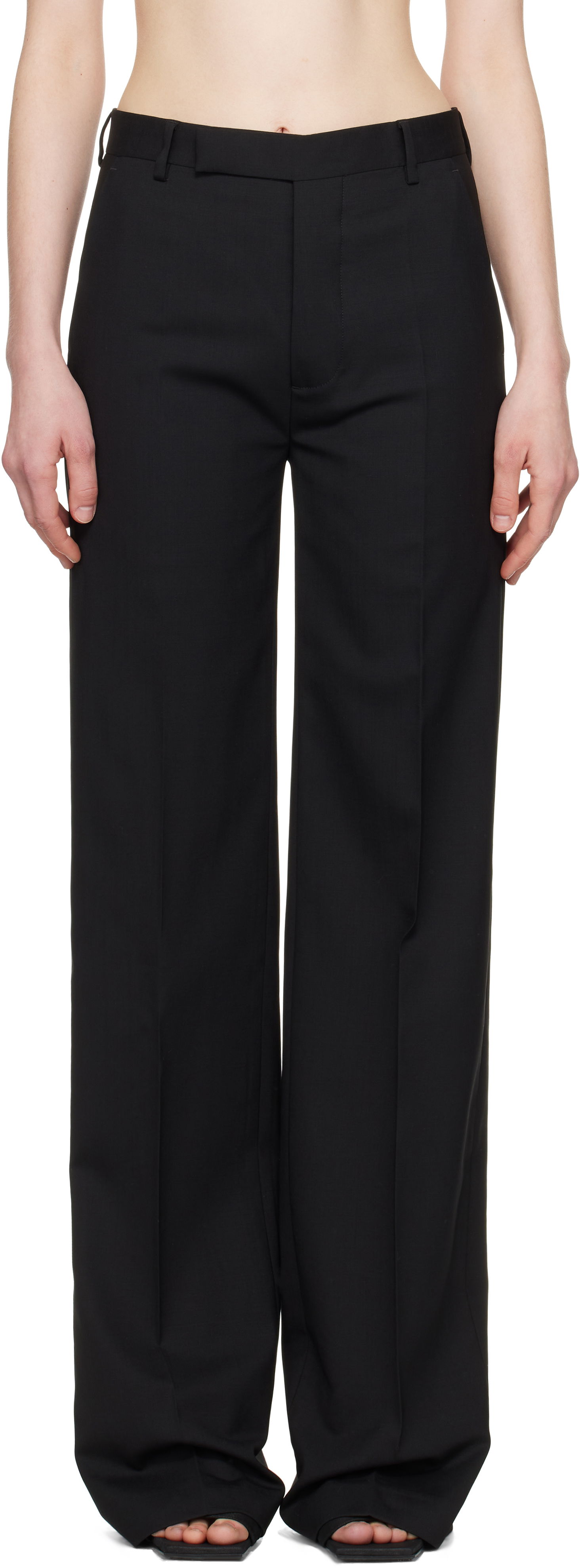 Nohavice Rick Owens Rick Owens Hollywood Dietrich Wide-Leg Trousers Čierna | RP01E7302 ZL, 0