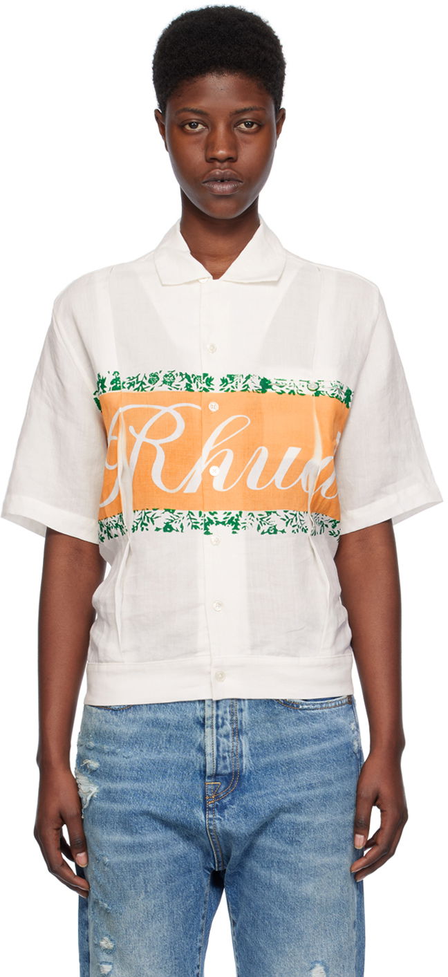 Košeľa Rhude Printed Shirt Biela | RHPS24SR10023060