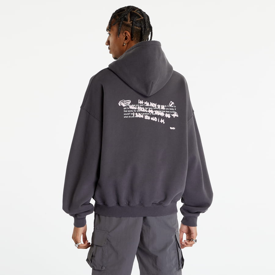 Mikina PREACH Oversized Graffiti H Washed Asphalt Šedá | 206292 7353, 1