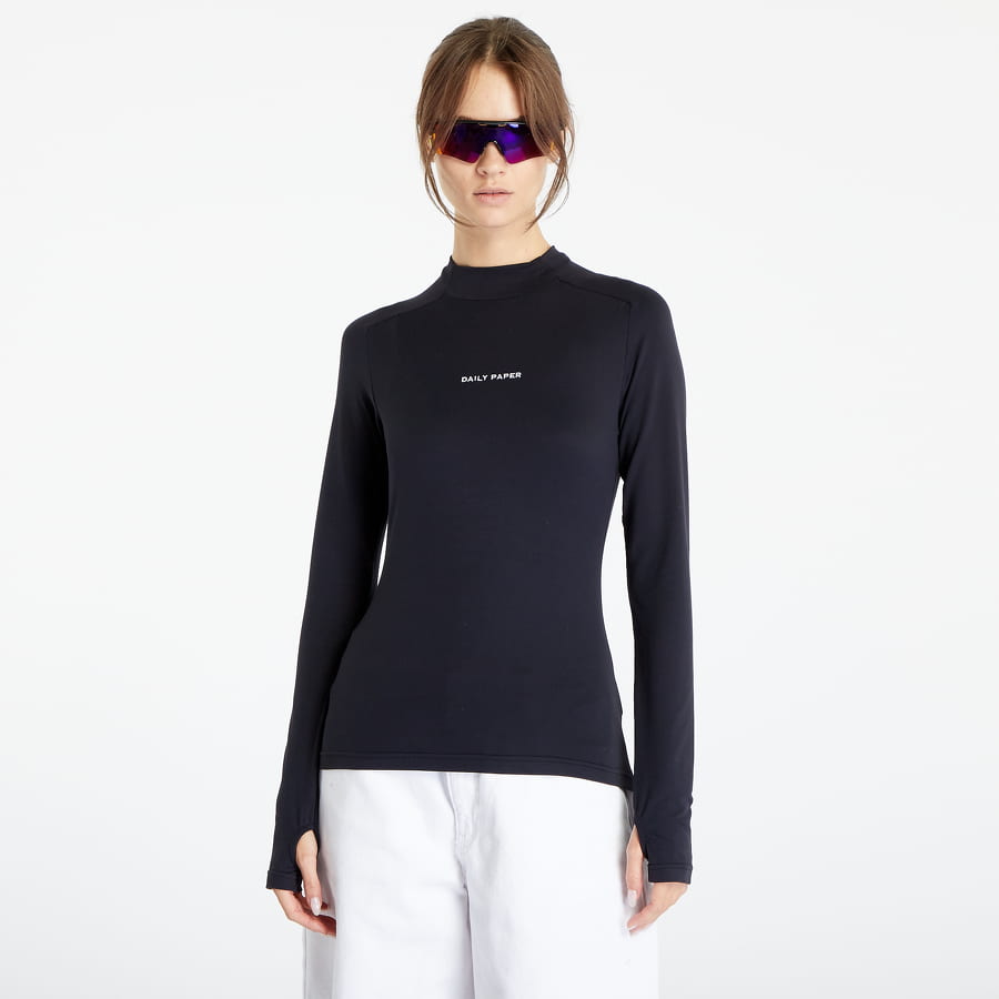 Tričko DAILY PAPER Esosa Longsleeve T-Shirt Black Čierna | 2322037, 0