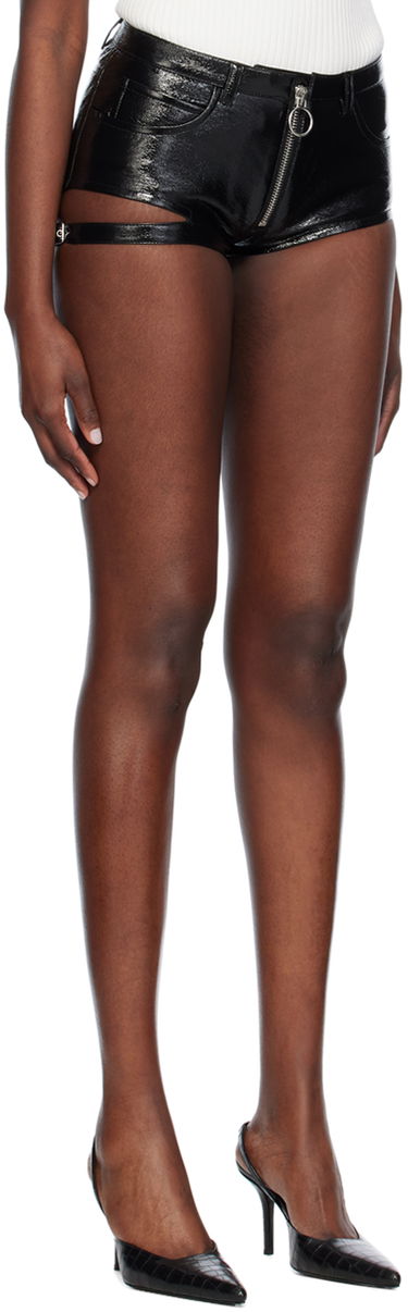Šortky Courrèges Vinyl Pin-Buckle Shorts Čierna | 124CSH035VY0014, 1