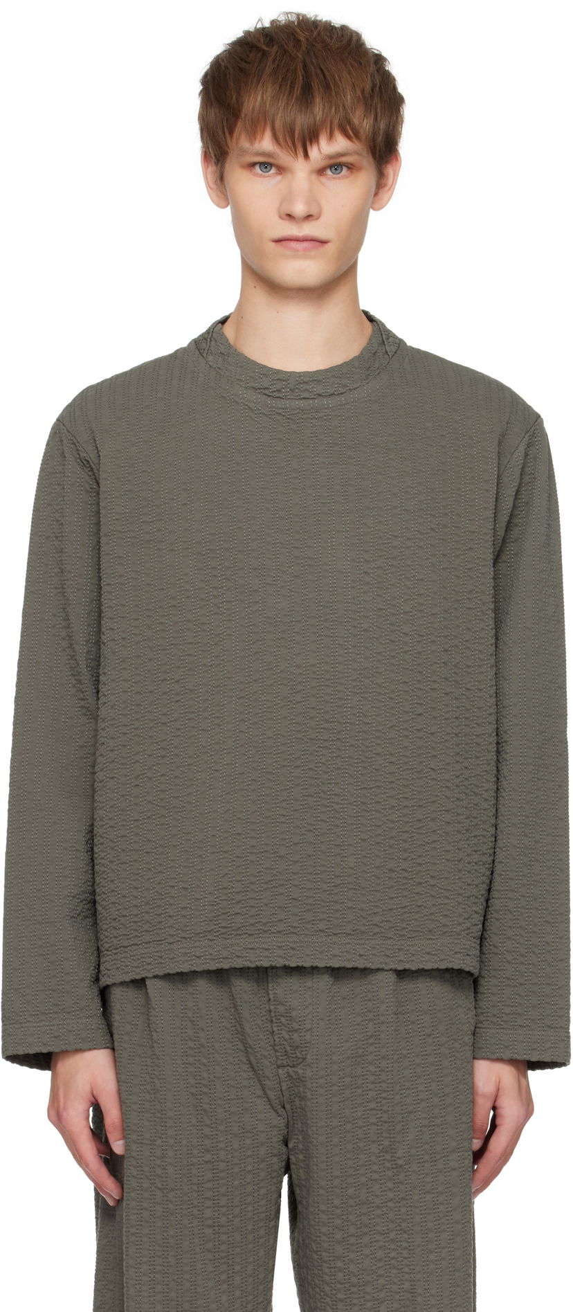 Tričko Craig Green Craig Green Embroidered Linestitch Smock T-Shirt Zelené | CGAW25CWOSHI69