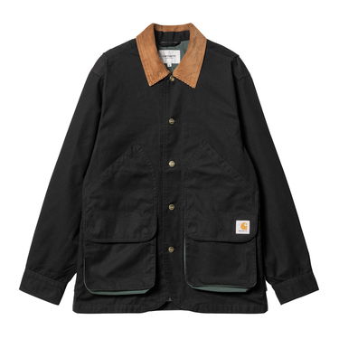 Bunda Carhartt WIP Heston Jacket "Black / Discovery Green heavy stone wash" Čierna | I032148_1OC_60, 7