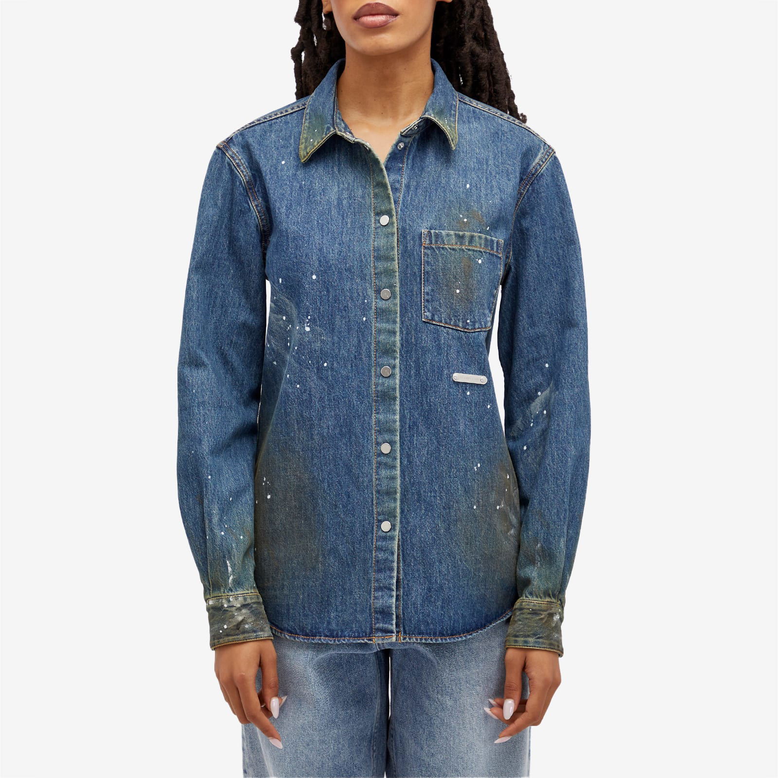 Paint Splattered Denim Shirt