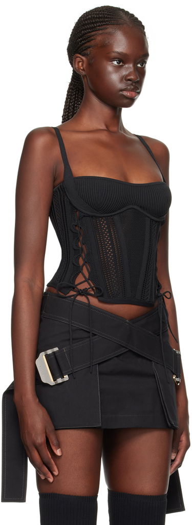 Tielko Dion Lee Dion Lee Laced Knit Tank Top Modrá | A7744F23, 4