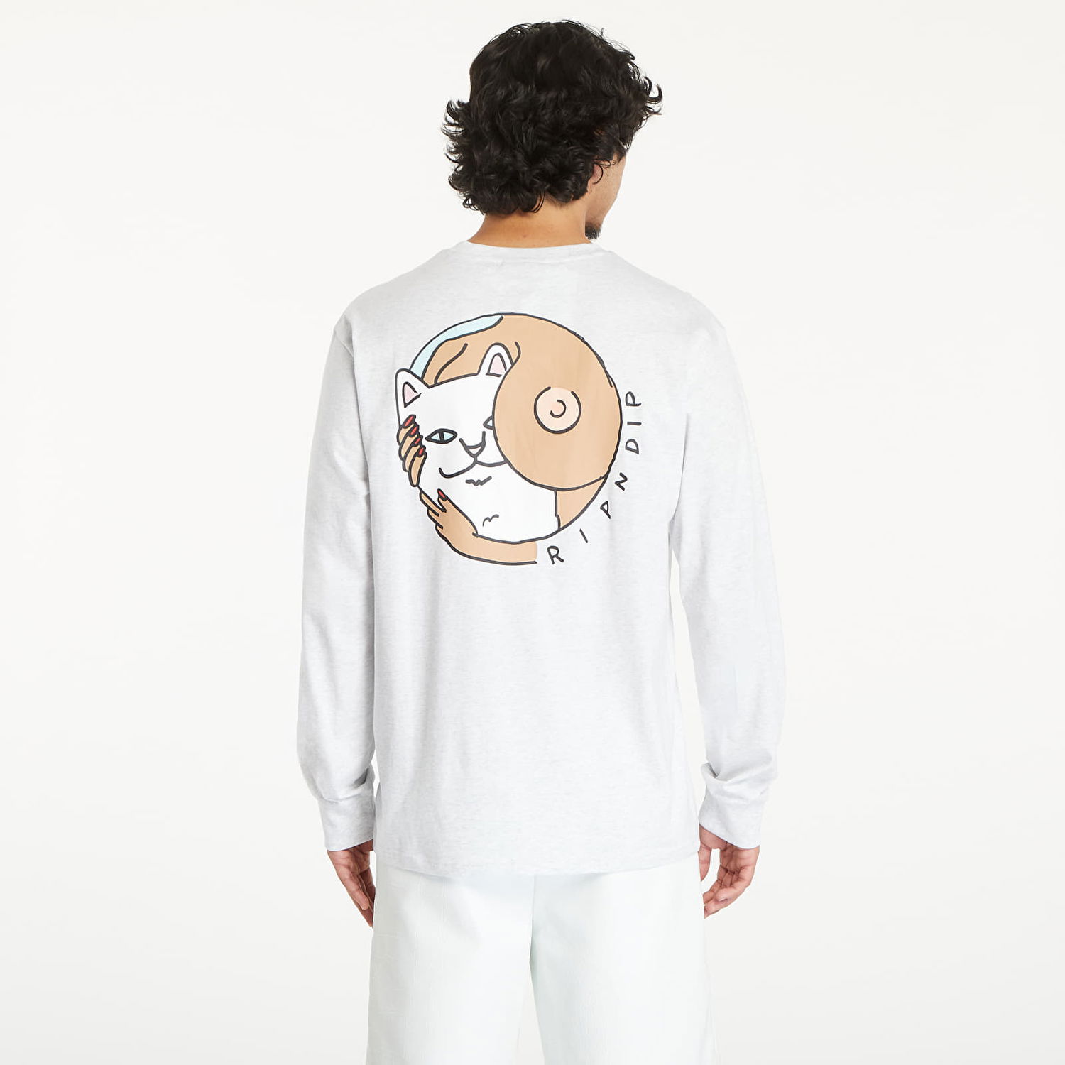 Tričko RIPNDIP Must Be Nice Long Sleeve Tee Ash Heather Biela | RNDSUM24132, 1