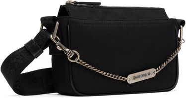 Taška cez rameno Palm Angels Palm Angels Metallic Logo Plate Crossbody Bag Čierna | PMNQ012S25FAB0011000, 1