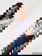 Guess Floral Triangle Logo Tee