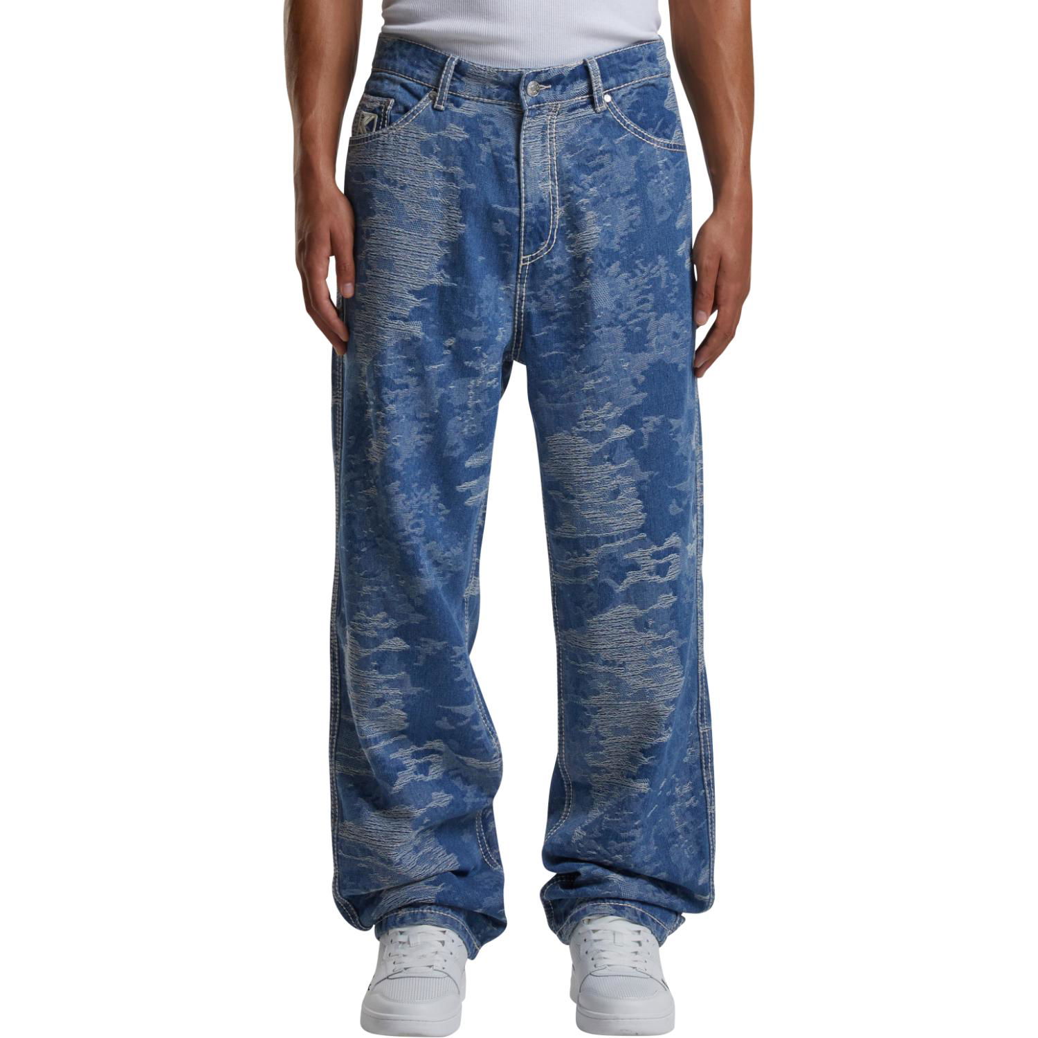 Džínsy Karl Kani Og K Distress Camo Five Pocket Denim Jeans Modrá | 60000106, 0