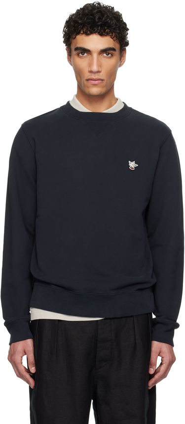 Sveter MAISON KITSUNÉ Maison Kitsuné Barista Fox Patch Sweatshirt Navy | OU00301KM0330, 0