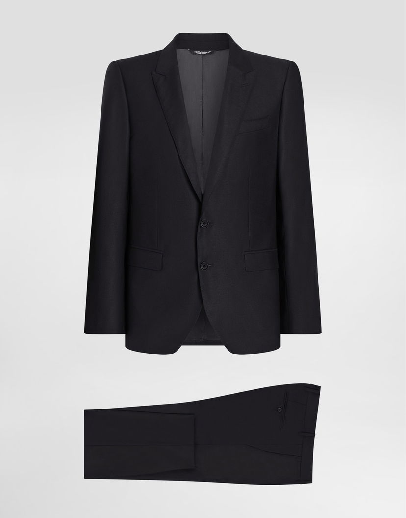 Súprava Dolce & Gabbana Single-breasted Suit In Wool And Silk Čierna | GK0RMTGG059B0665