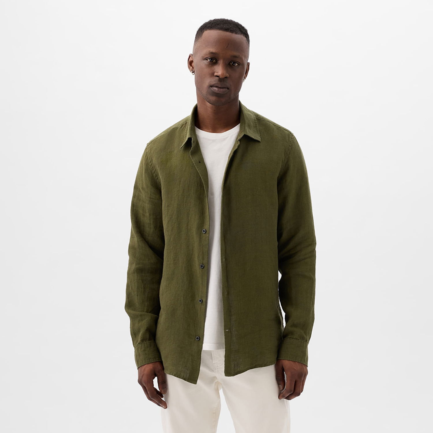 Bunda GAP Longsleeve Linen Shirt Army Jacket Green Zelené | 855351-00, 0