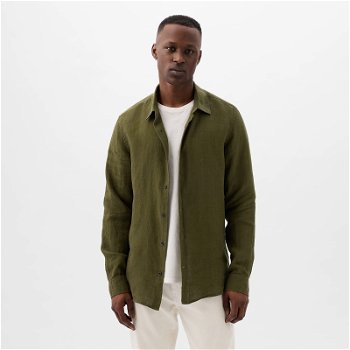 GAP Longsleeve Linen Shirt Army Jacket Green 855351-00