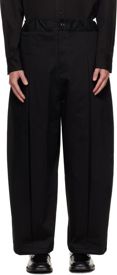 Nohavice sage NATION SAGE NATION Box Pleat Trousers Čierna | S011 BOX PLEAT TROUSER COTTON, 0