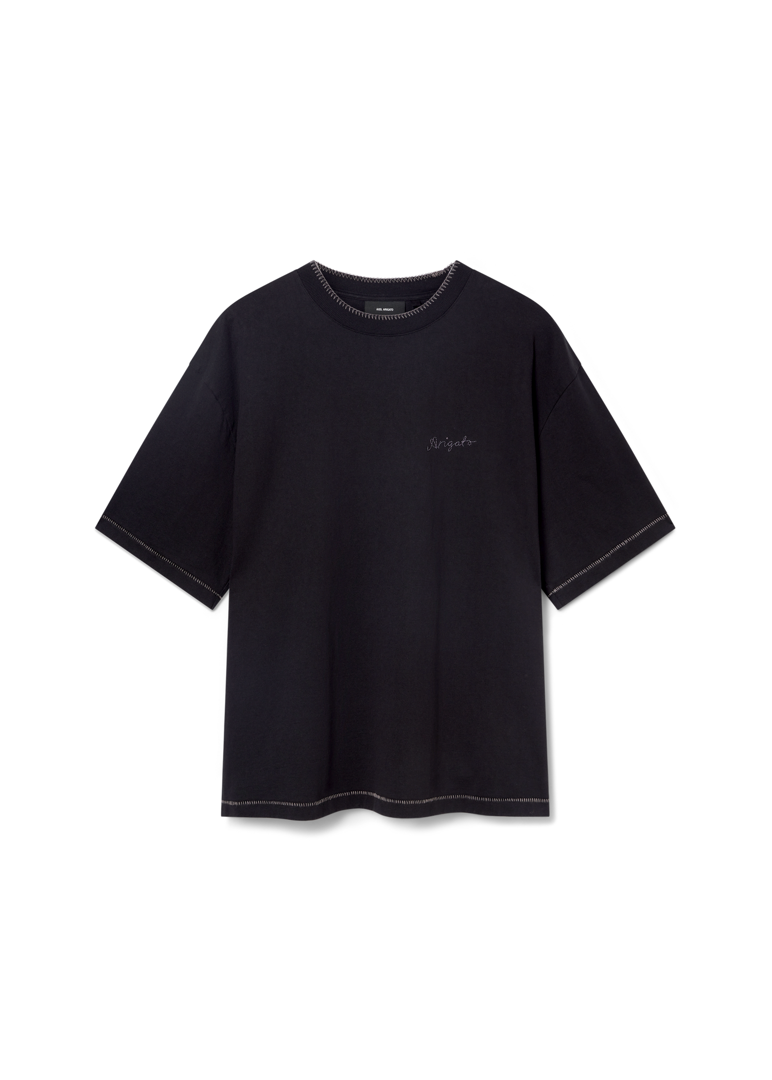 Tričko AXEL ARIGATO Black Oversized T-Shirt With Stitch Čierna | A2980001, 0