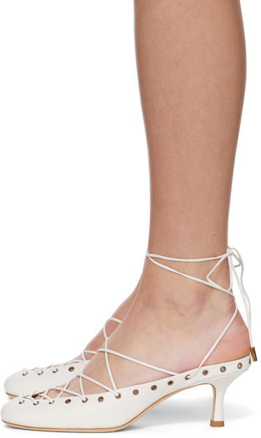 Tenisky a topánky CHLOÉ Chloé Ghillies Lace-Up Mules Biela | CHC25U10DRI, 2