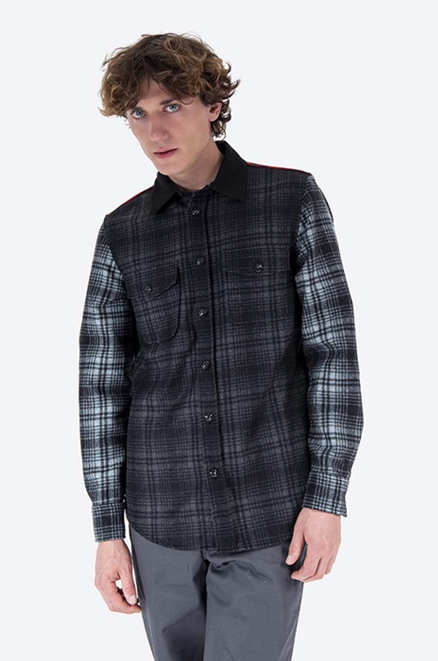 Košeľa WOOLRICH Alaskan Melton Wool Shirt Long Sleeve Čierna | CFWOOS0051MRUT2355, 0