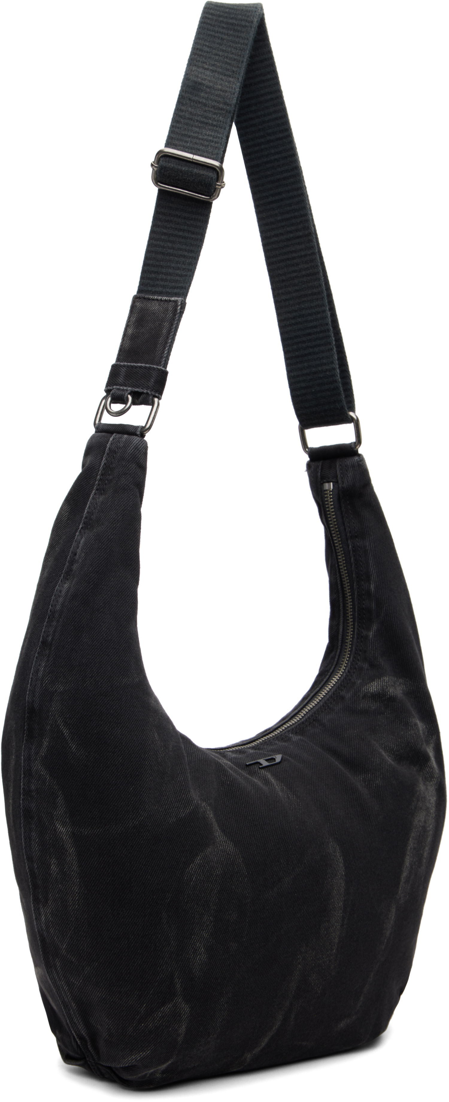 Taška cez rameno Diesel Rave X Washed Denim Crescent Shoulder Bag Čierna | X10414-P4485-T8013, 1