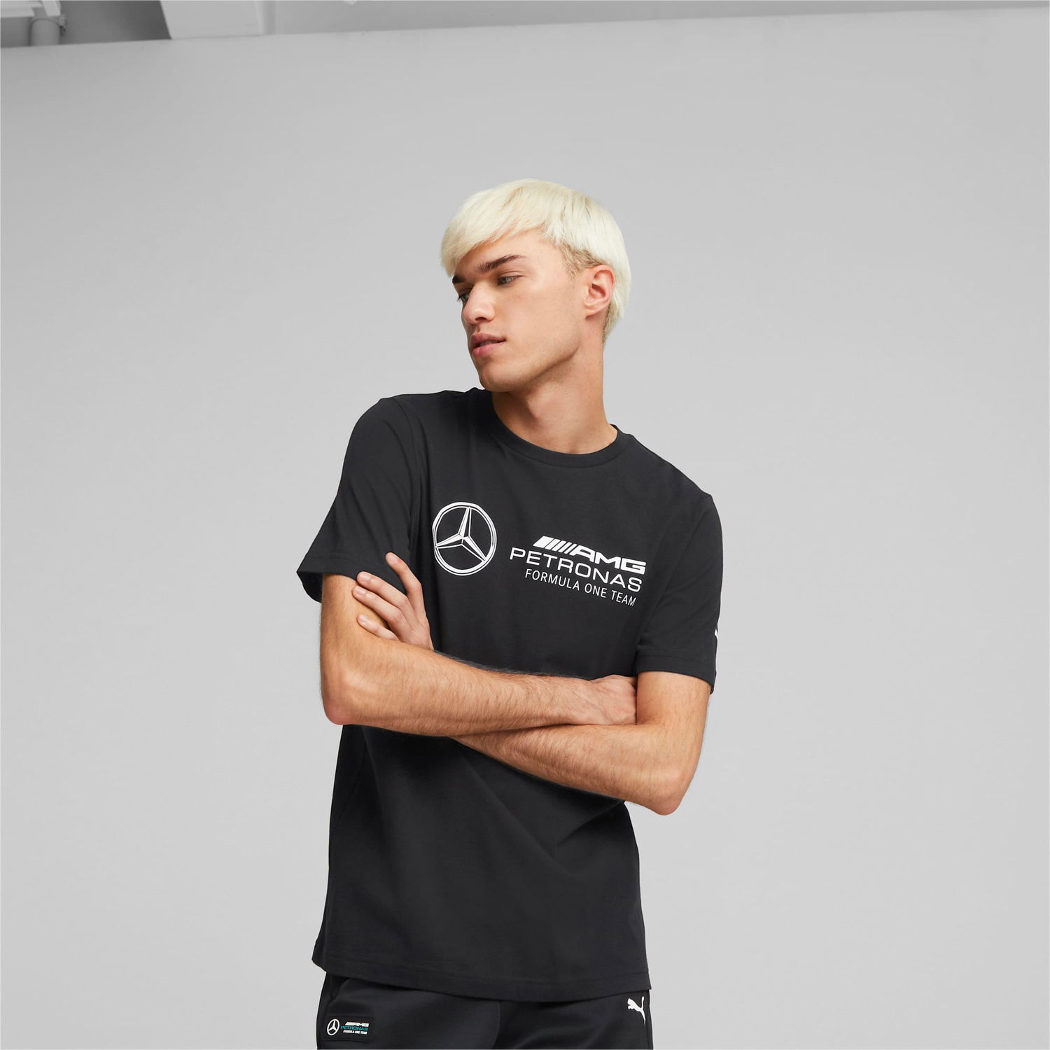 Tričko Puma Mercedes AMG Petronas Motorsport F1 Essentials Logo T-Shirt Čierna | 536447_01, 1