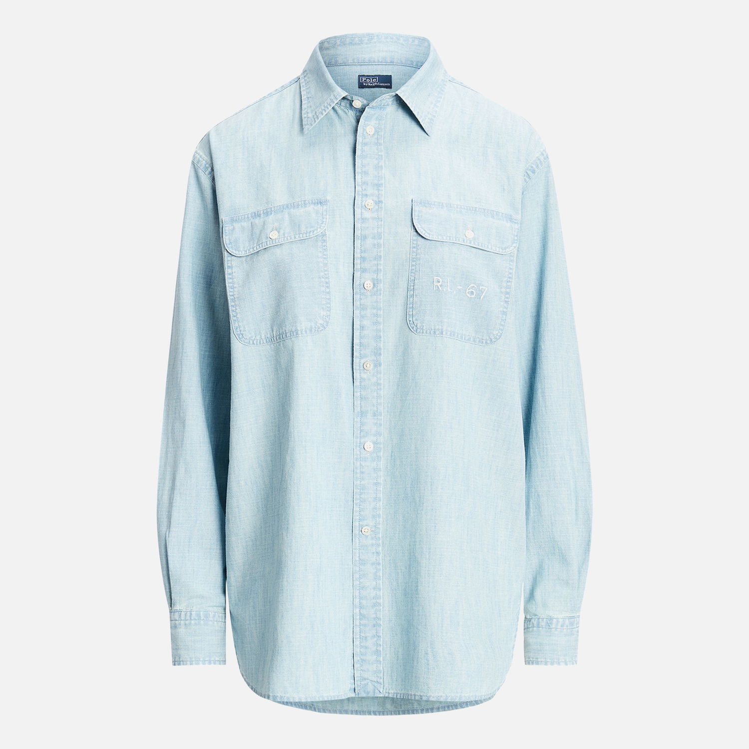 Košeľa Polo by Ralph Lauren Embellished Cotton-Chambray Shirt Modrá | 211935142001, 0