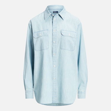 Košeľa Polo by Ralph Lauren Embellished Cotton-Chambray Shirt Modrá | 211935142001, 0
