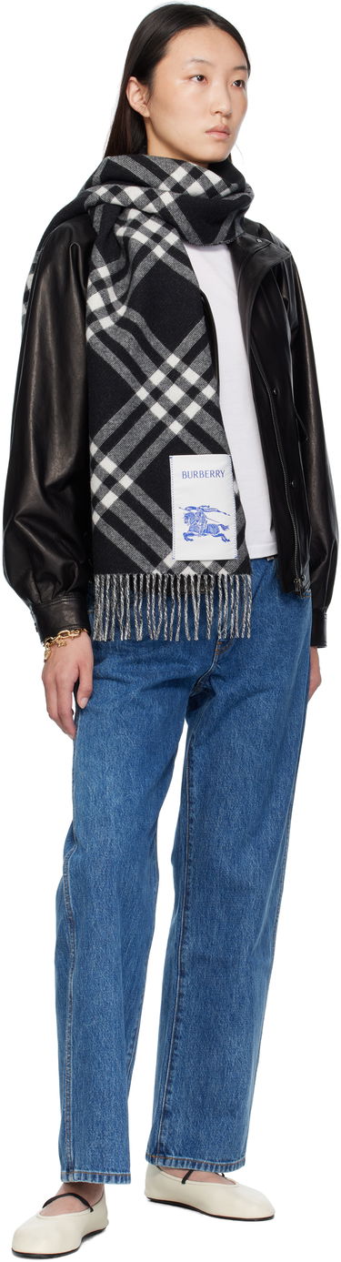 Šál Burberry Cashmere Check Scarf Čierna | 8099650, 4