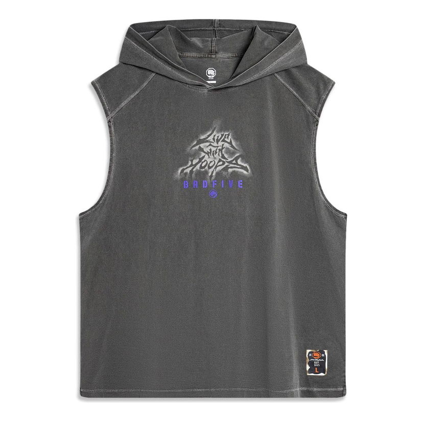 Tielko Li-Ning BadFive Graphic Sleeveless Hoodie Čierna | AVSU459-3