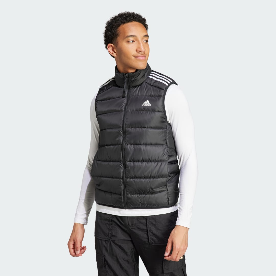 Vesta adidas Originals Essentials 3-Stripes Light Down Čierna | HZ5728, 0