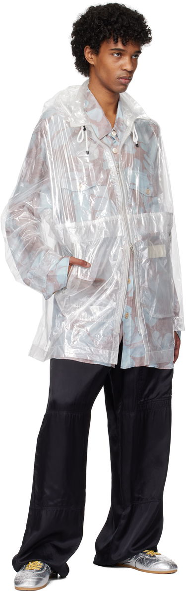 Vetrovka Dries Van Noten Dries Van Noten Transparent Nylon Hooded Jacket Biela | 251-020553-1257, 3