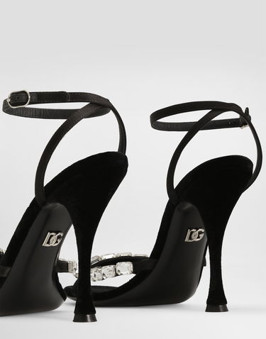 Tenisky a topánky Dolce & Gabbana Satin Sandals With Gemstone Embellishment Čierna | CR1821A6I688S488, 3