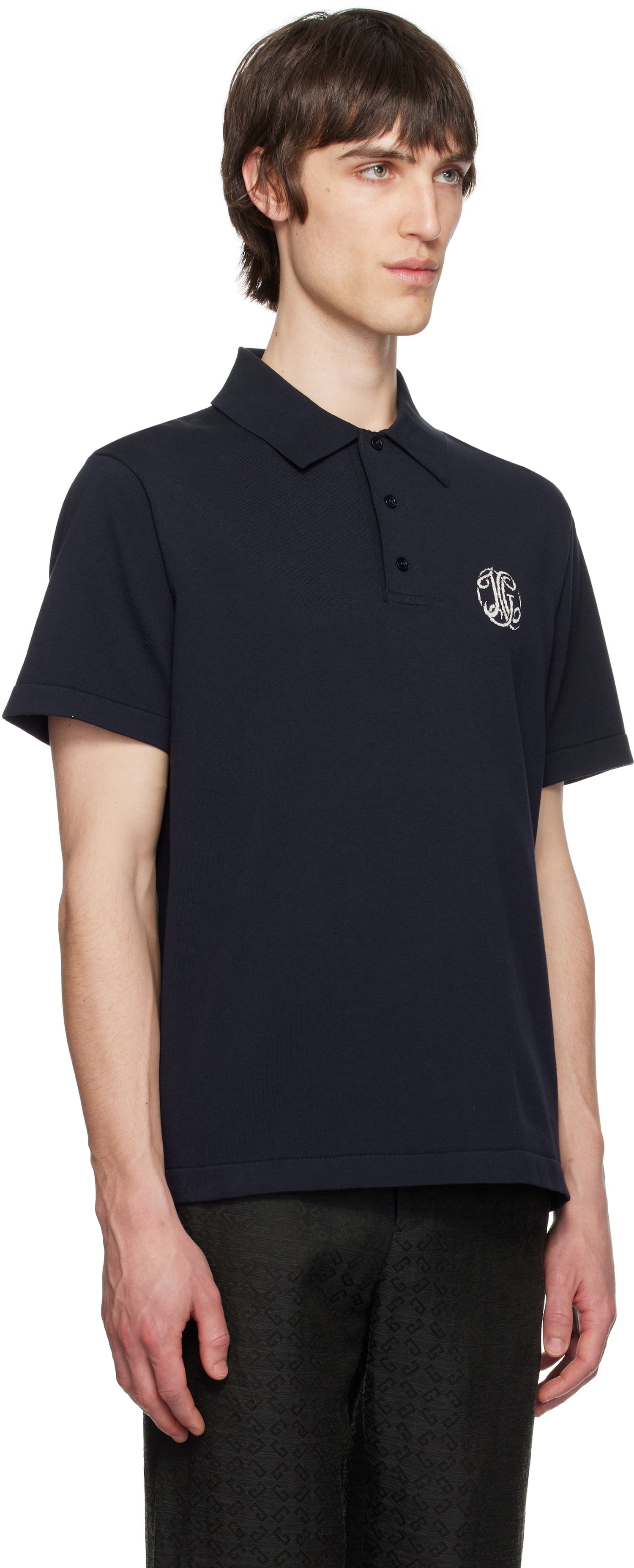 Polo tričko Givenchy Givenchy Knit Jacquard Polo Navy | BM71N14YM5401, 1