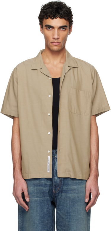 Košeľa NANAMICA Nanamica Open Collar Panama Short Sleeve Shirt Béžová | S25SG119U, 0