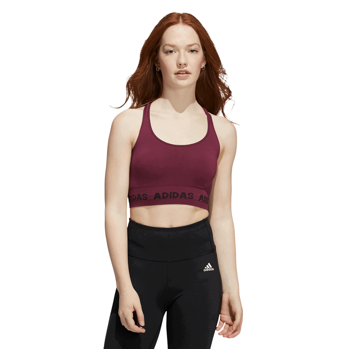 Podprsenka adidas Originals Training Aeroknit Sports Bra Vínová | H37609, 0