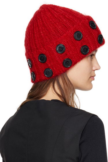 Kulicha Chopova Lowena Chopova Lowena Mohair Beanie with Buttons Červená | 8277, 2