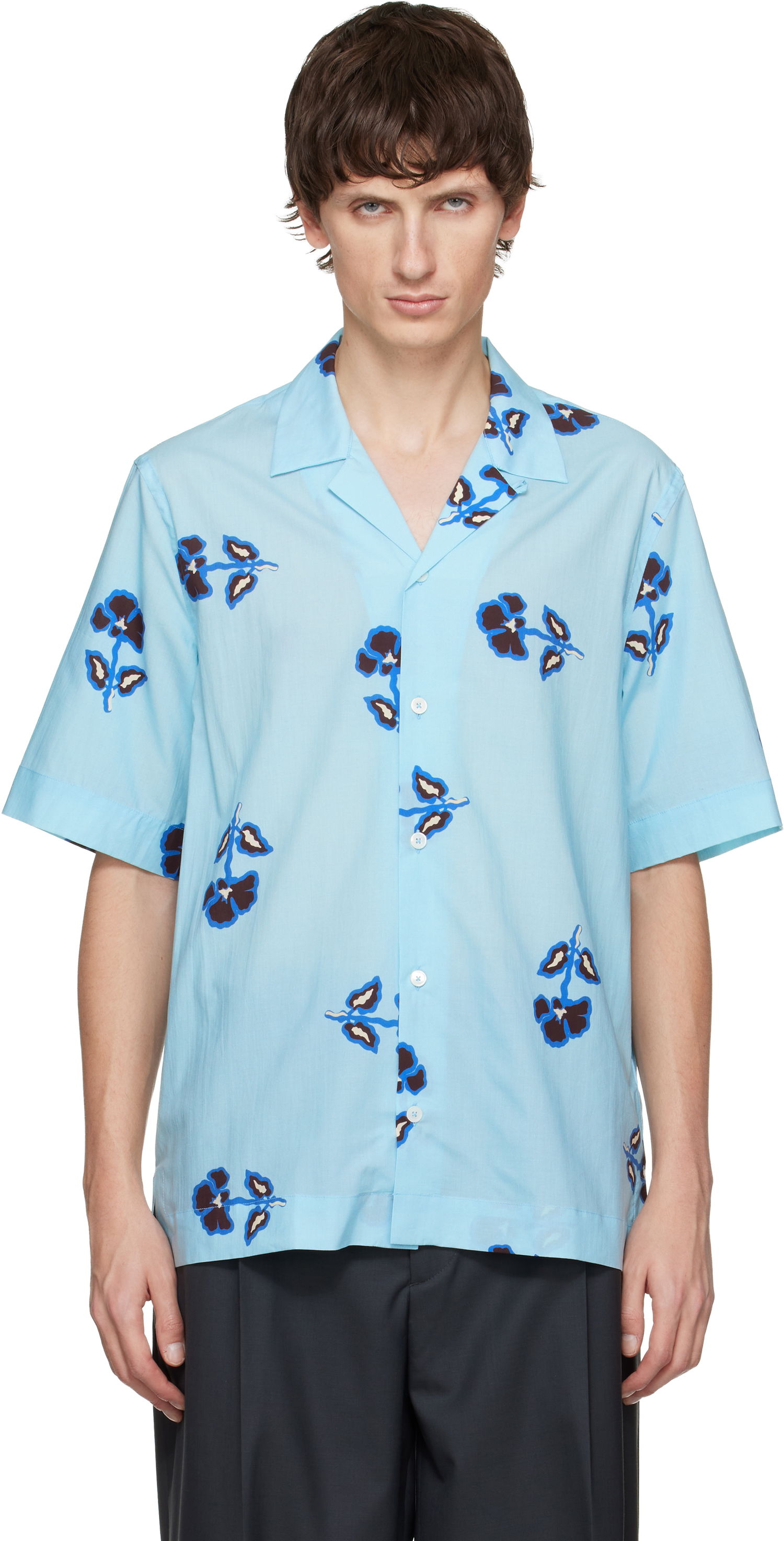 Košeľa Paul Smith Paul Smith 'Tri Flower' Short-Sleeve Shirt Modrá | M1R-905U-T02752-40, 0
