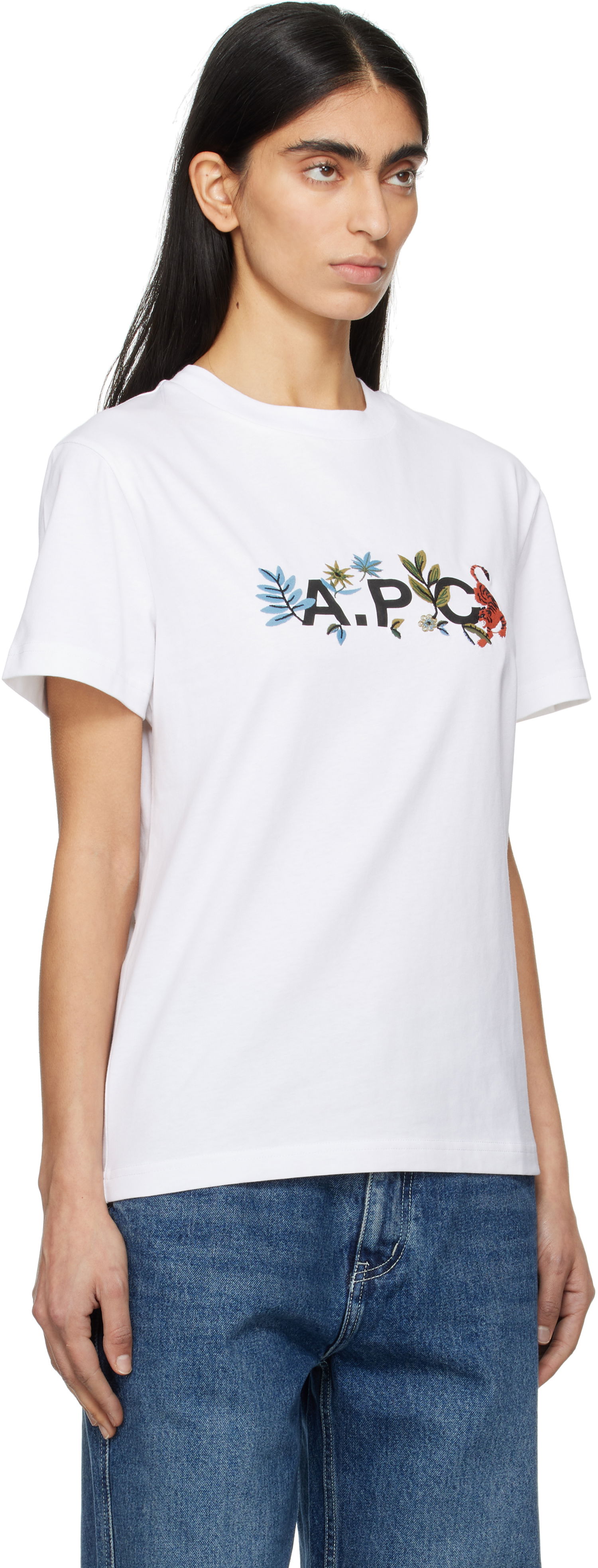 Tričko A.P.C. A.P.C. Auguste Floral Graphic T-Shirt Biela | COBQX-M26497, 1