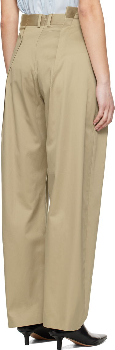 Nohavice Maison Margiela MM6 Maison Margiela Cotton Twill Darting Trousers Béžová | S52KA0534 M35368, 2