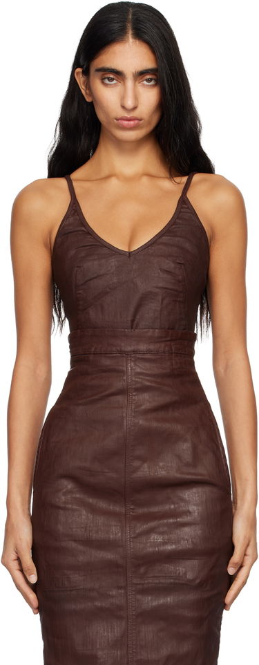 Šaty Rick Owens Rick Owens DRKSHDW Concordians Foil Denim Camisole Hnedá | DS02E7132 SDSW, 0