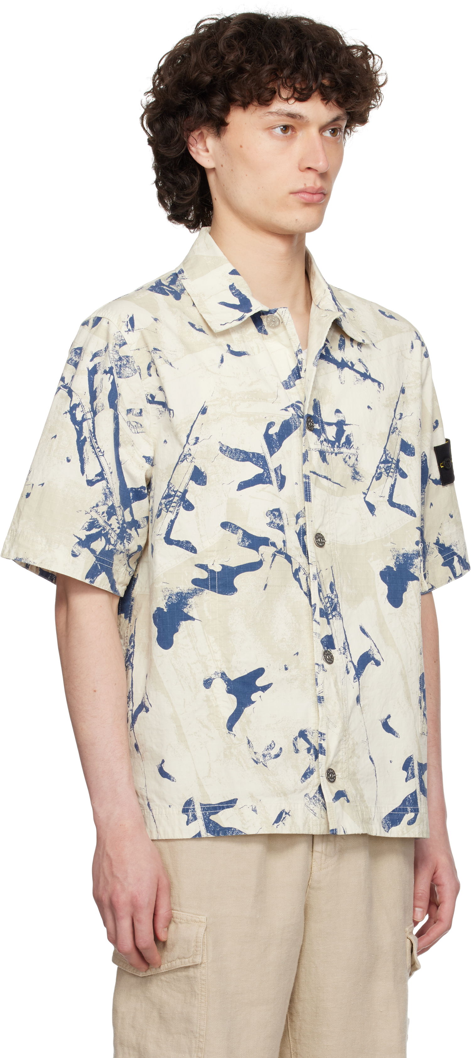 Košeľa Stone Island Stone Island Scan Camo Stretch Ripstop Shirt Béžová | K1S15 1100012 S00E1, 1