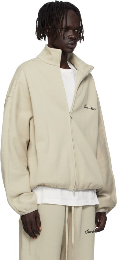 Bunda Fear of God Fear of God ESSENTIALS Modern Fit Fleece Track Jacket Béžová | 202SP256896F, 1
