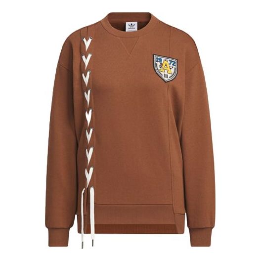 Sveter adidas Originals Sportswear Lace Up Hoodie Hnedá | IN1092