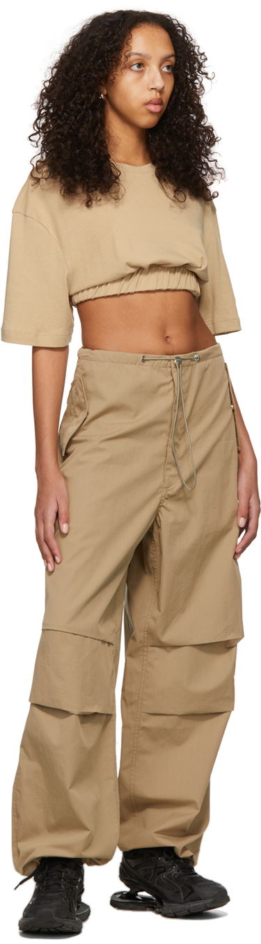 Crop Top Dion Lee Cotton Cropped T-Shirt Béžová | A3534S22, 3